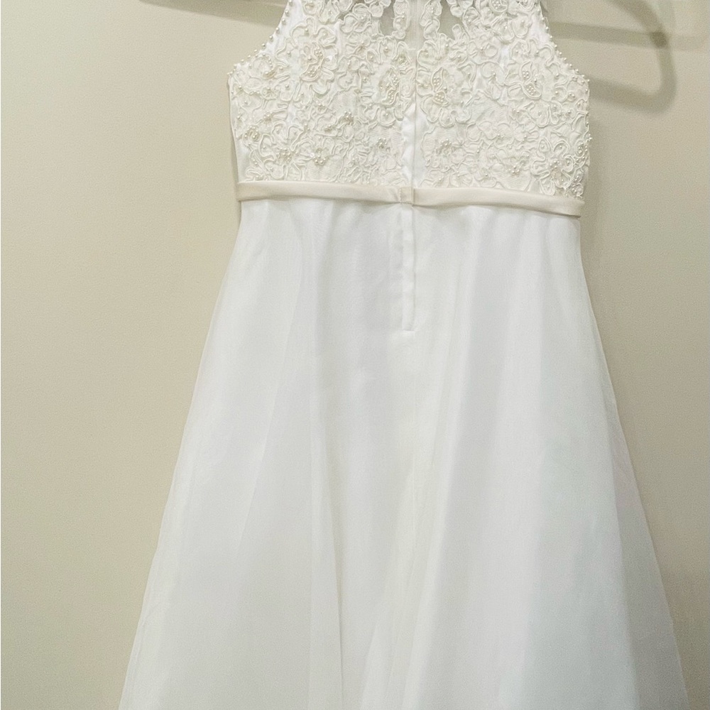 David's Bridal Off-White Embellished  A-Line Dress - Picture 2 of 4
